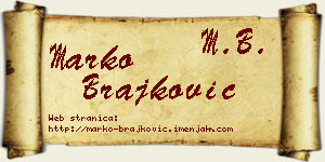 Marko Brajković vizit kartica